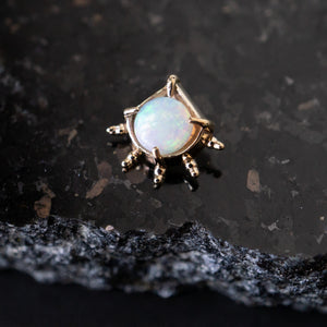 5 Point Ray Opal Cabochon Threaded End