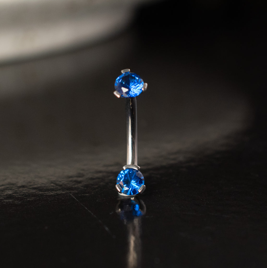 Titanium Navel Curve with 4mm Prong Gem