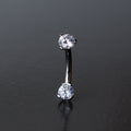 Titanium Navel Curve with 4mm Prong Gem
