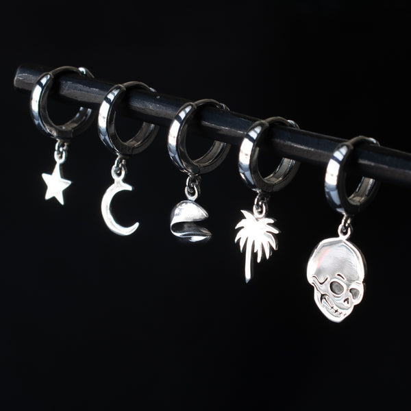 Silver Charm Hinged Earring