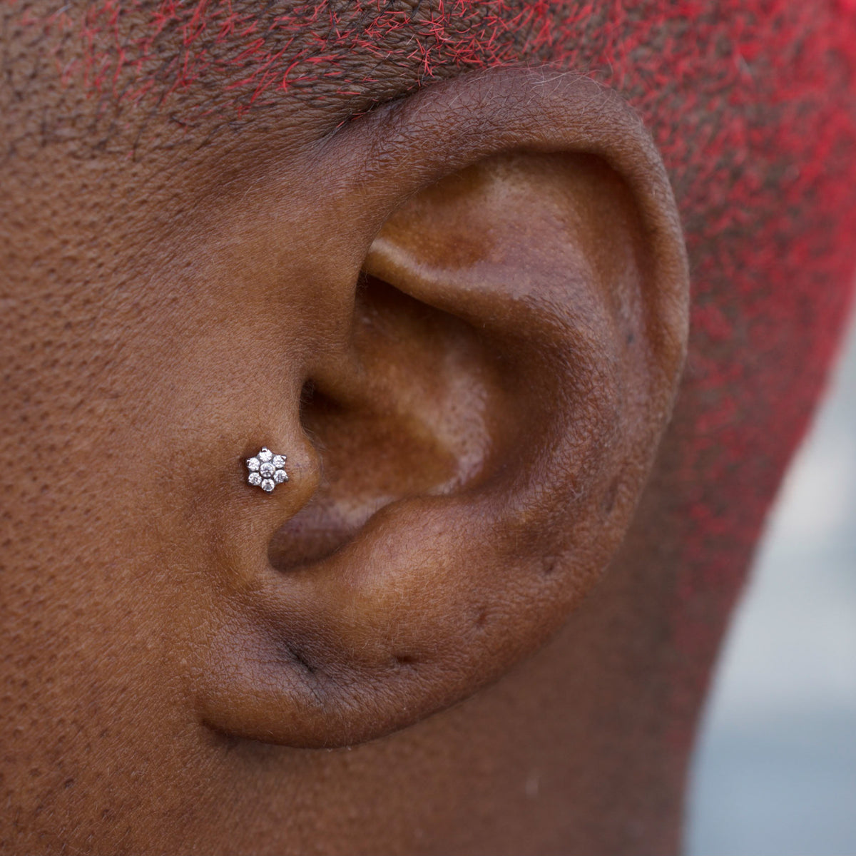 Small Gem Flower Threaded End