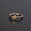 Side-facing Fixed Fancy Square Ring