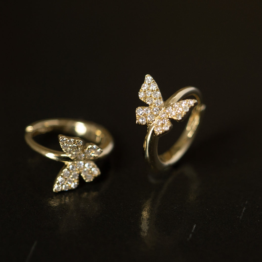 Butterfly Diamond Pavé Hinged Ring