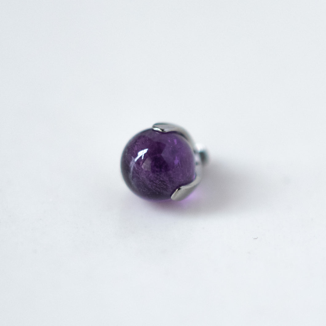 3-Prong Natural Stone Ball Threaded End (14g/12g)
