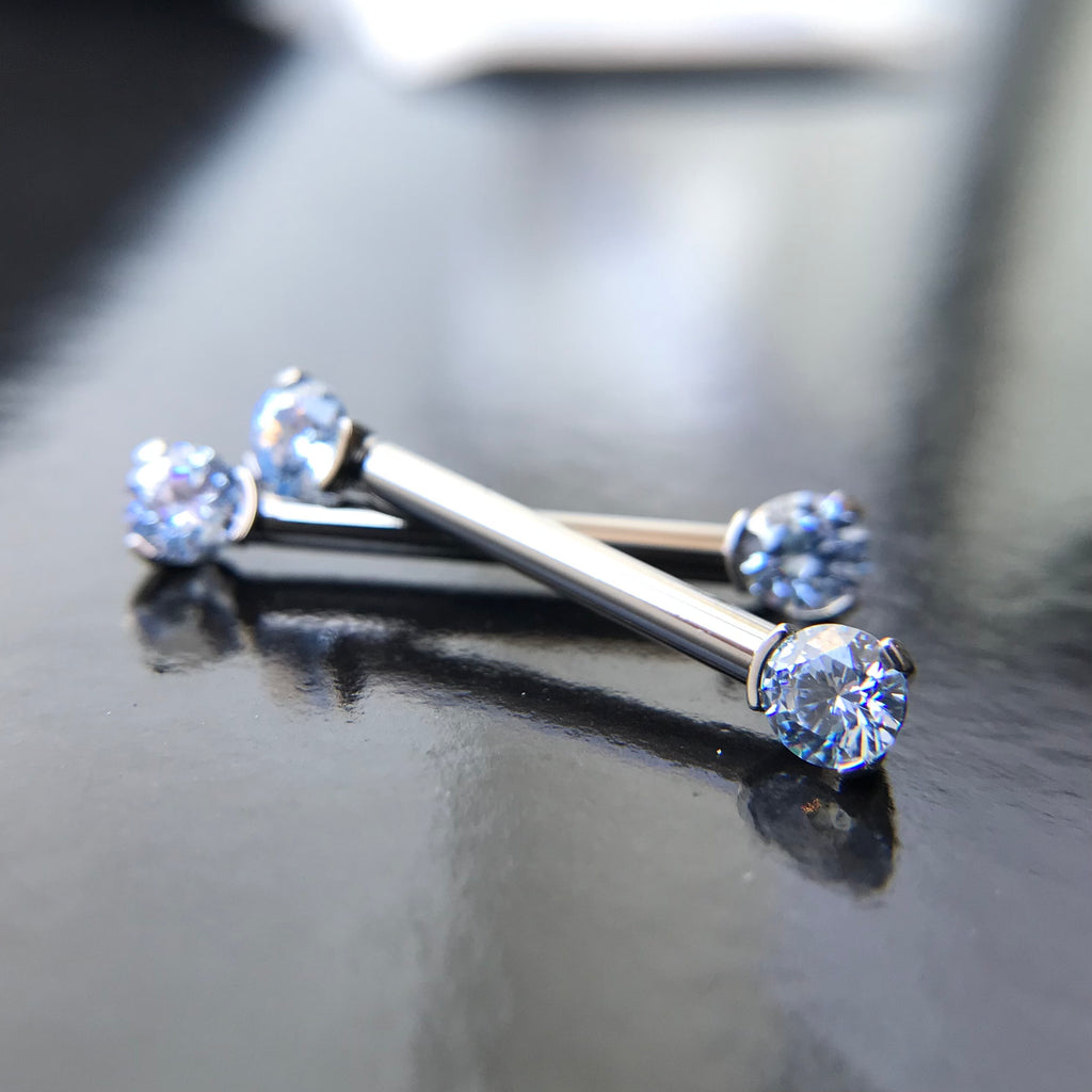Forward-Facing Prong Gem Barbell