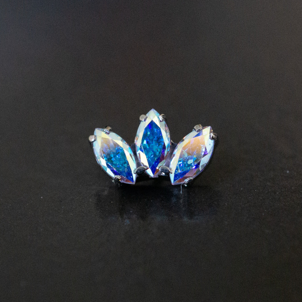 Marquise Fan Faceted Gem Threaded End