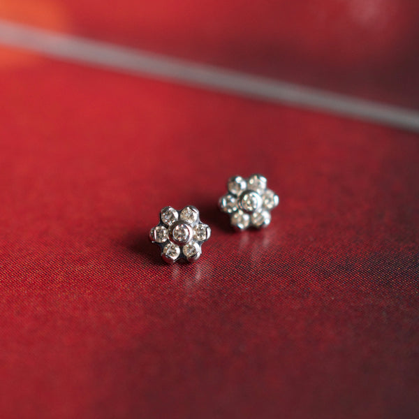 Small Gem Flower Threaded End