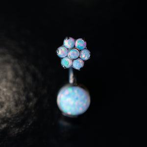 Titanium Bezel Opal Navel Curve with Flower Top