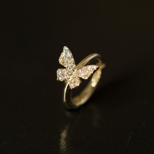 Butterfly Diamond Pavé Hinged Ring