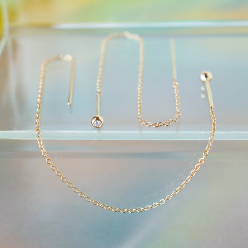 Diamond Chain Threader Earring