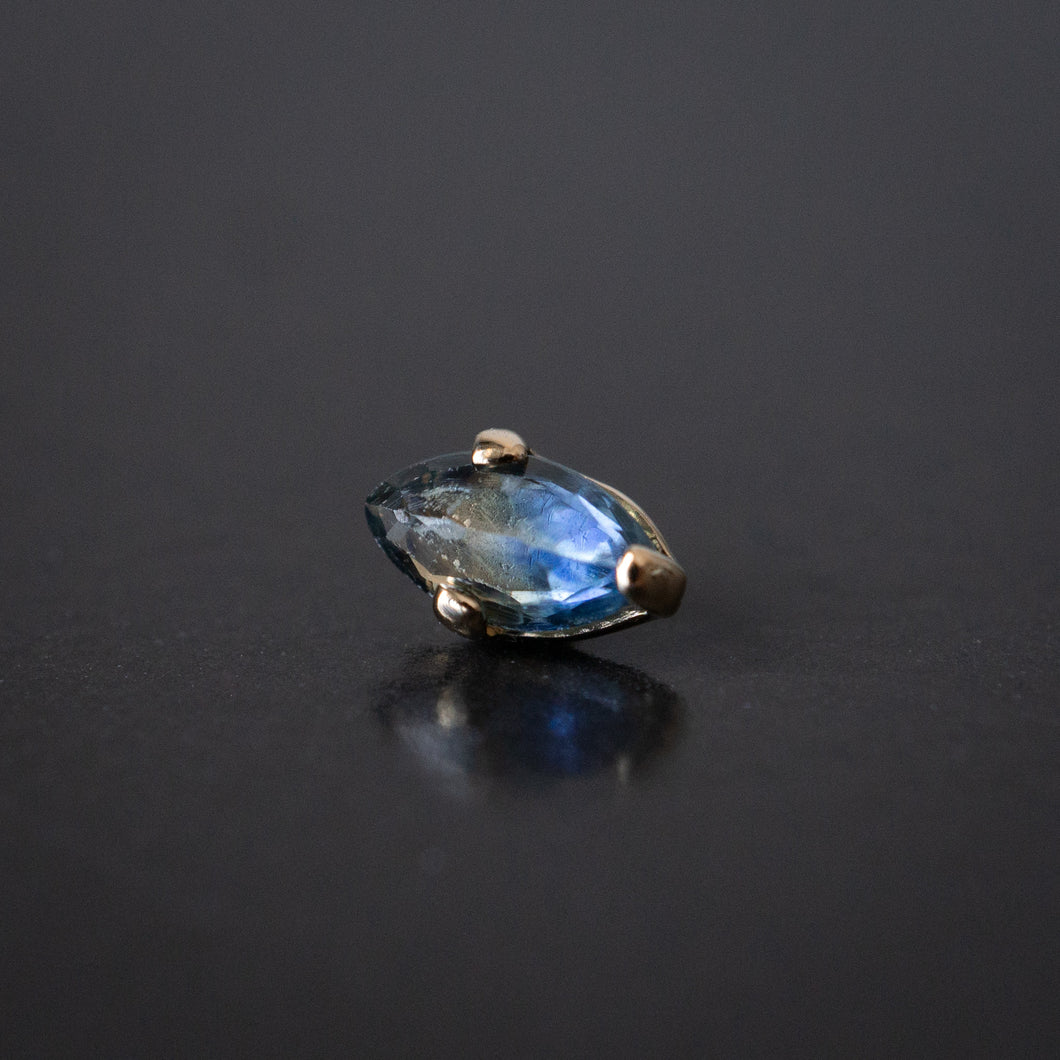 Blue Sapphire Prong Marquise Threaded End