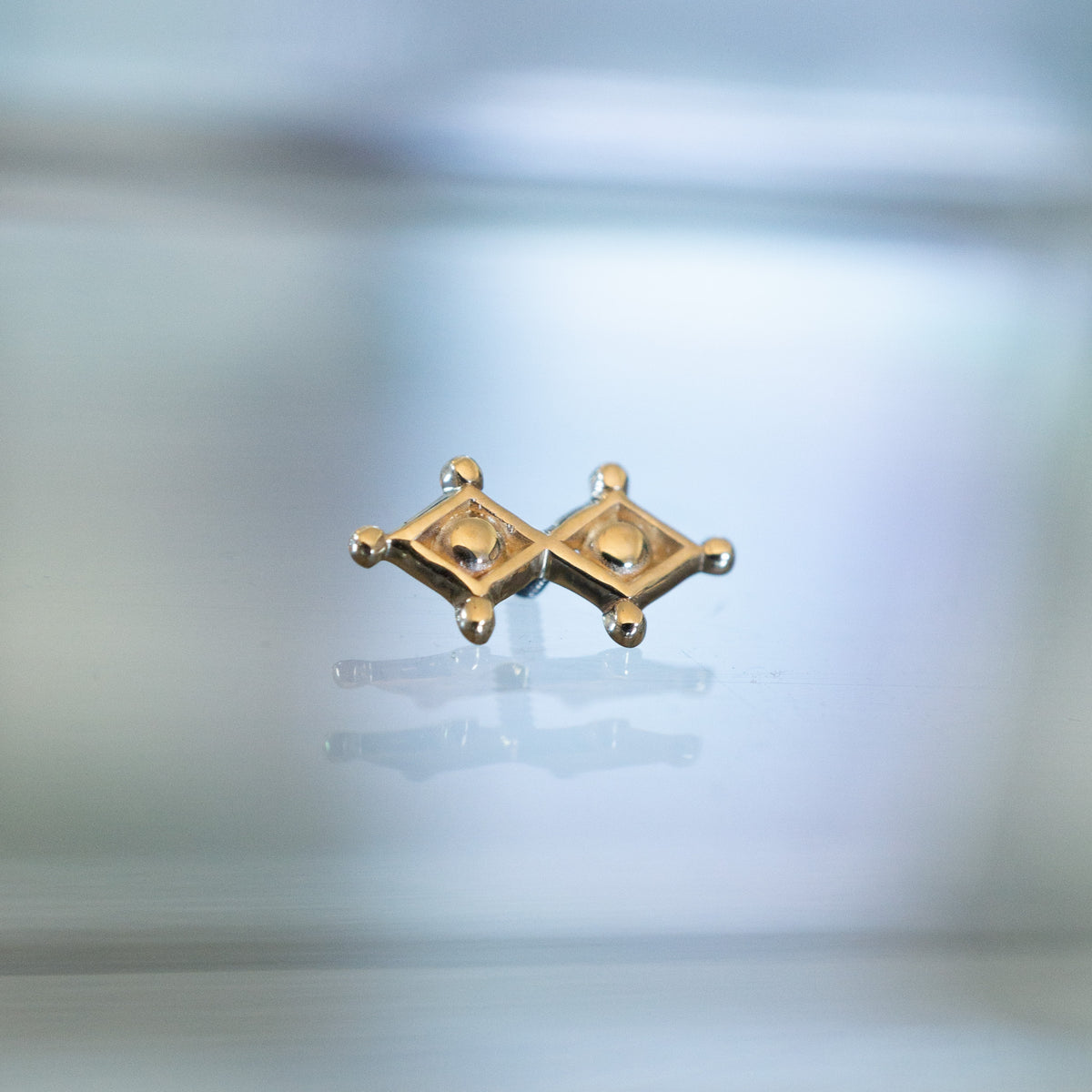 Double Diamond Threaded End - NO STONES – Somatic Body Piercing