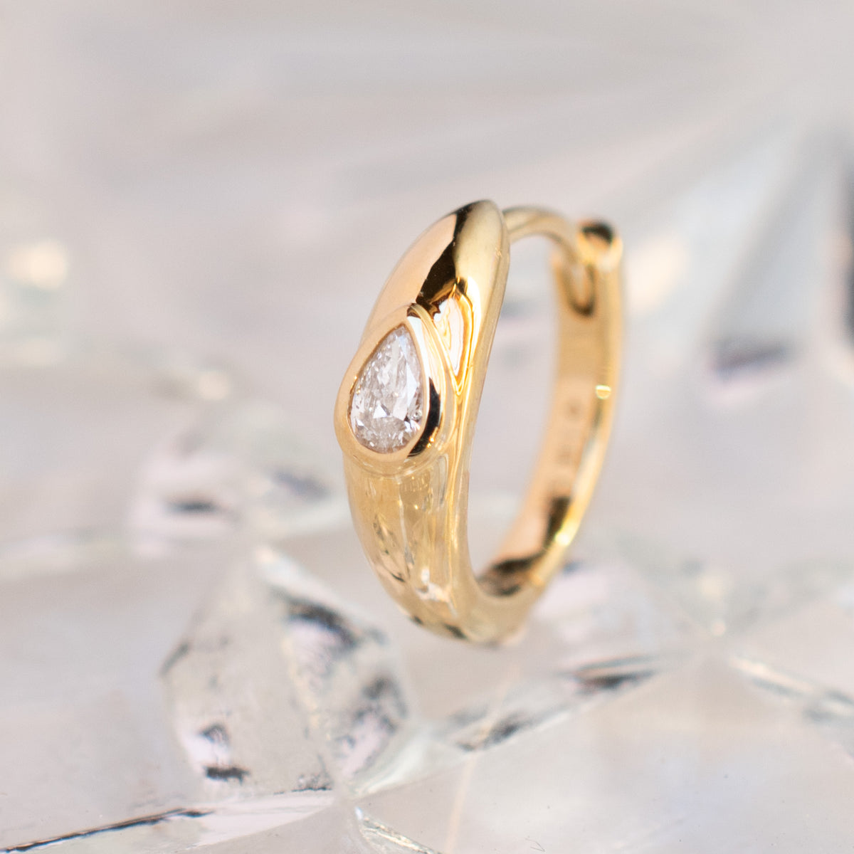 Pear Diamond Hinged Ring