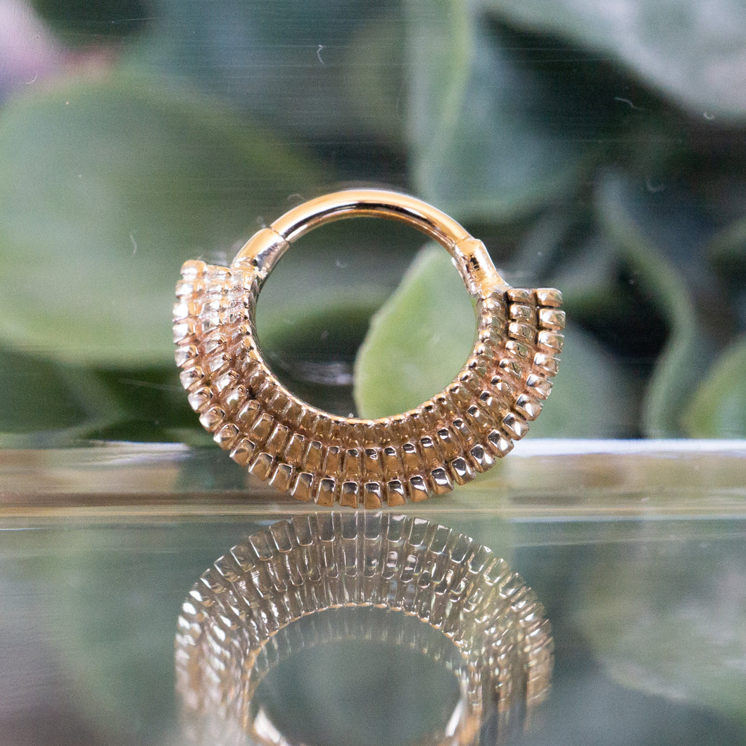 Milgrain Shield Hinged Ring